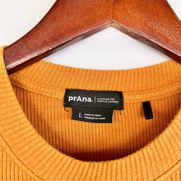 PRANA | WOMENS FOUNDATION RIB TEE IN GOLDEN YELLOW LARGE SHORT SLEEVE CREWNECK - Picture 6 of 7